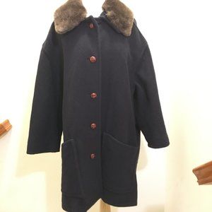 Bisang Switzerland Wool Cashmere Coat Fur Collar